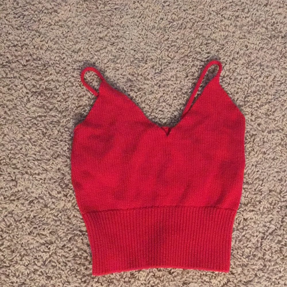 Brandy Melville red knit top